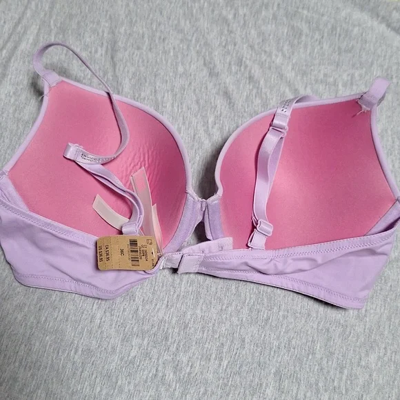 PINK VICTORIA SECRET PUSH UP BRA SIZE 36C LILA - Picture 4 of 6